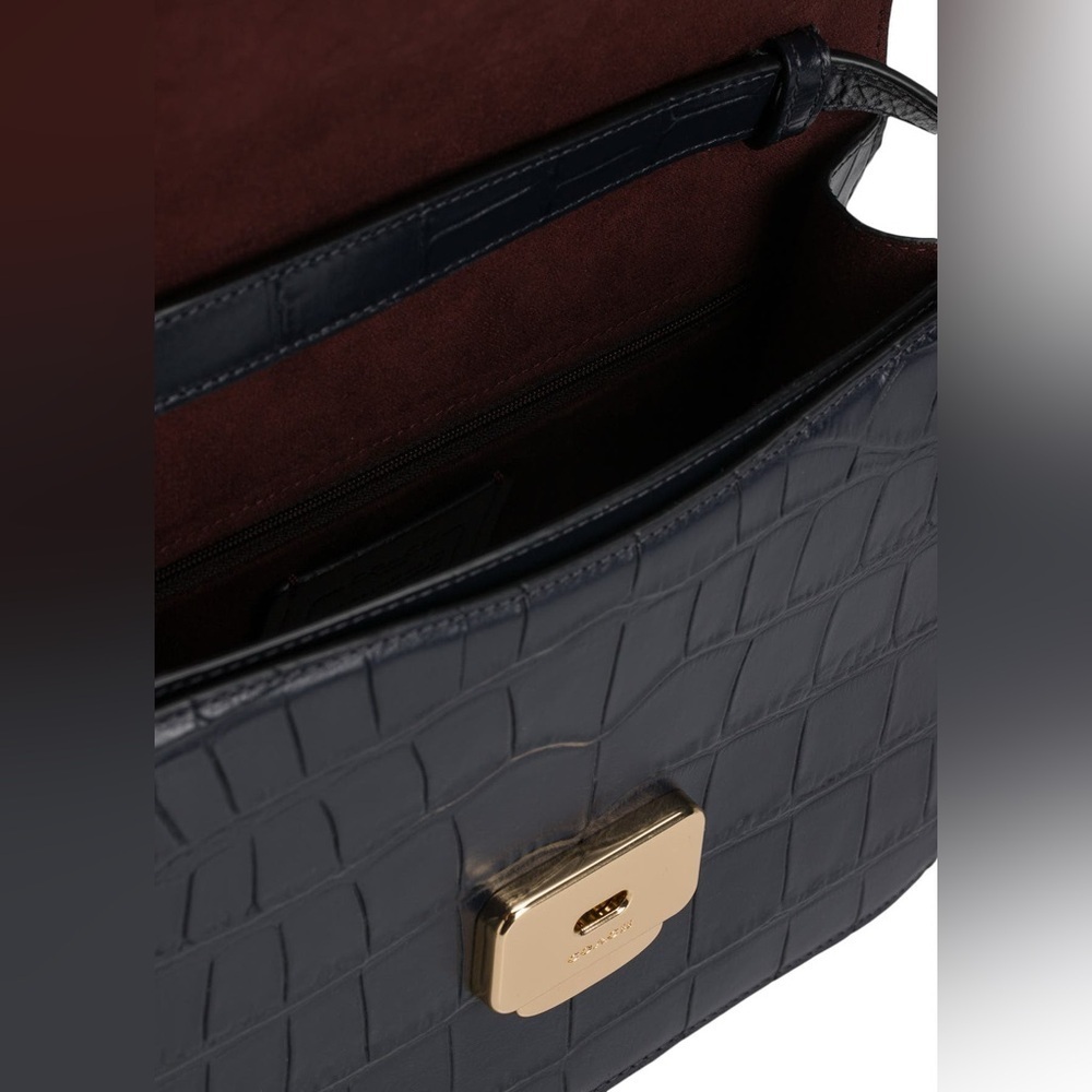 Coach Brynn Flap Crocodile Embossed and Smooth Leather Crossbody Bag - Picture 2 of 5